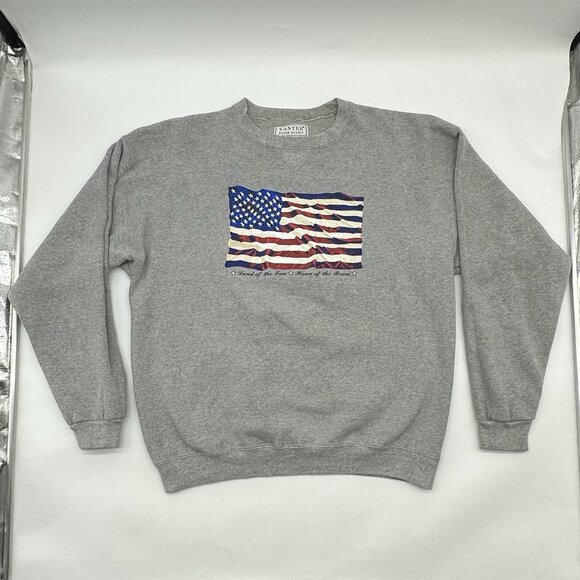 Santee Super HVYWT Size Large Land of the Free Home of the Brave USA Sweatshirt - Picture 1 of 10